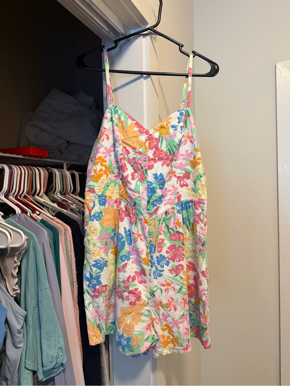 Old Navy Floral Print Spaghetti-Strap Romper in Multi